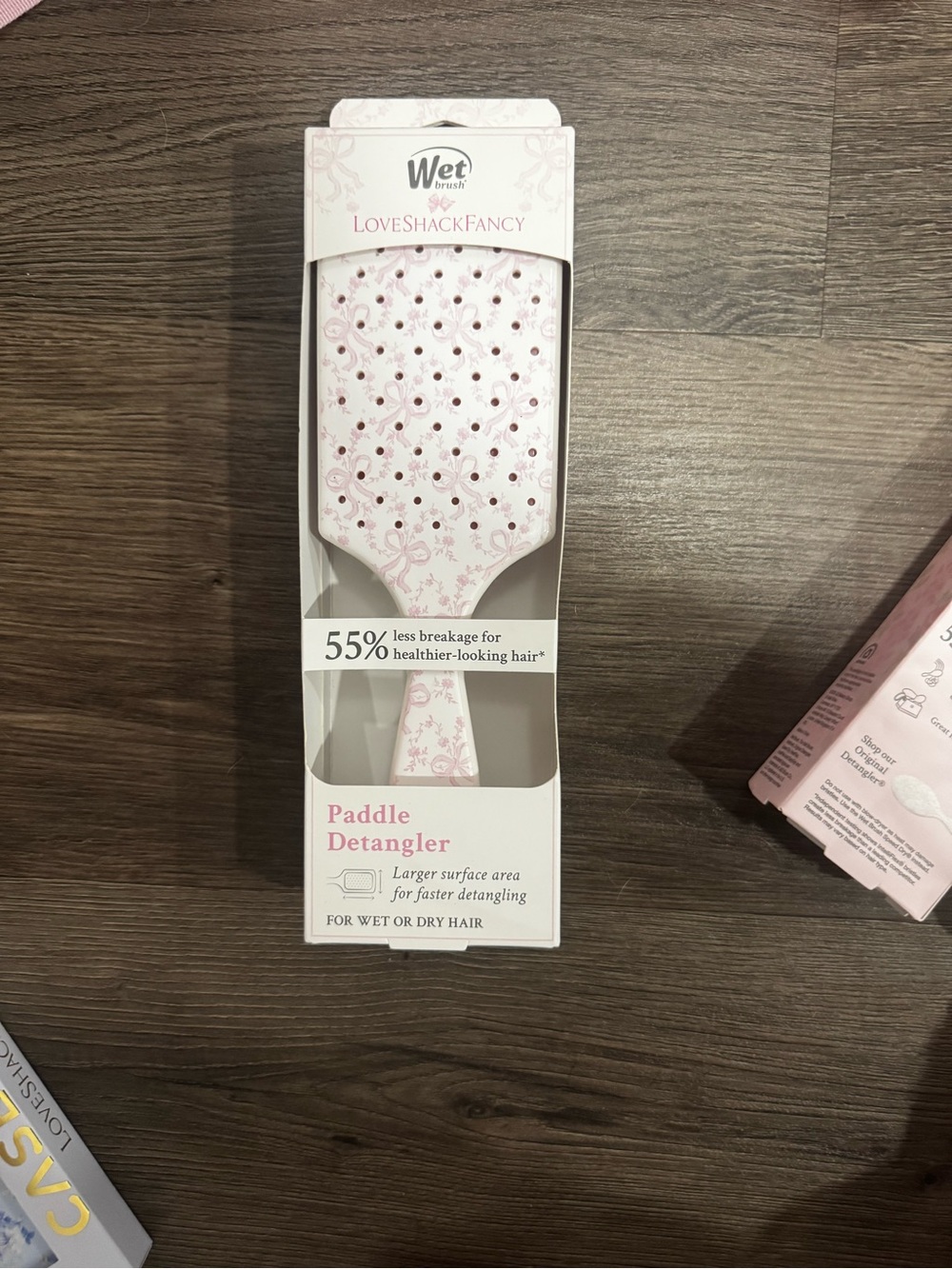 LoveShackFancy Paddle Detangler Hair Brush in Light Pink